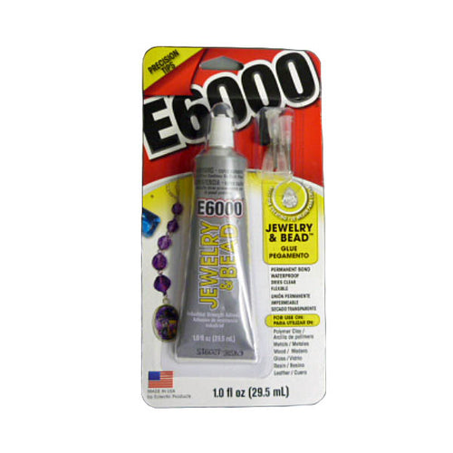 E6000 JEWELRY＆BEAD 1oz チップ付き｜ビーズ・ジュエリー用 接着剤 強力透明ボンド ラインストーン装飾