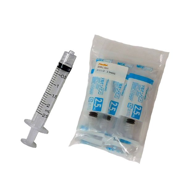 シリンジ 2.5ml 5本セット｜接着剤塗布用 ラインストーン貼り付け 精密作業用 ディスペンサー